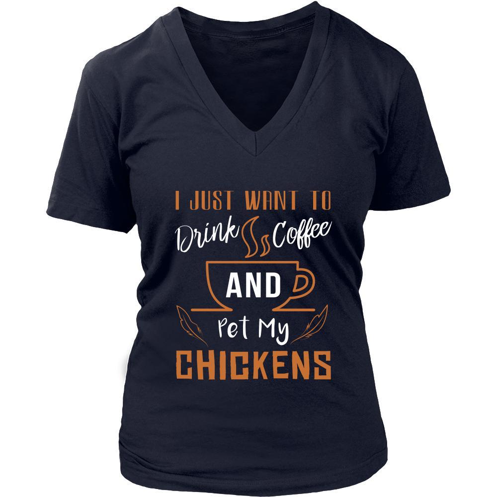 Chicken Shirt - Coffee and Chickens - Animal Lover Gift-T-shirt-Teelime | shirts-hoodies-mugs