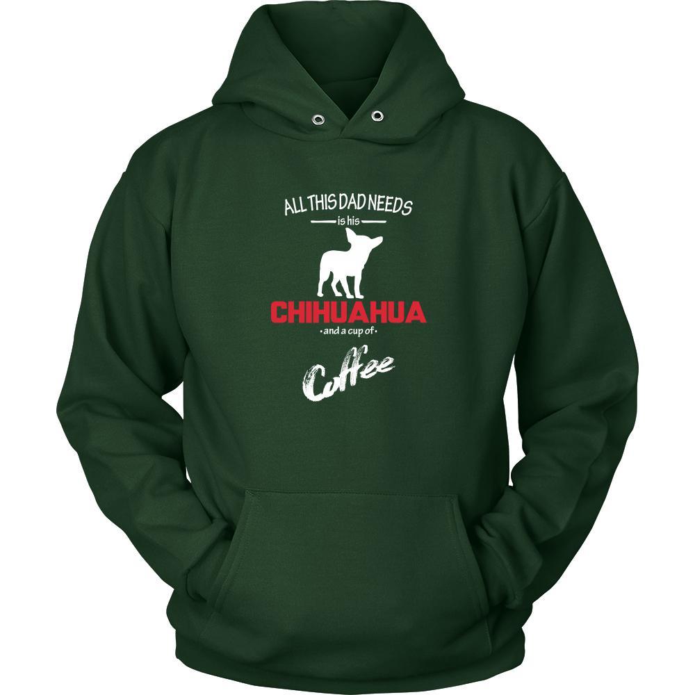 Chihuahua Dog Lover Shirt - All this Dad needs is his Chihuahua and a cup of coffee Father Gift-T-shirt-Teelime | shirts-hoodies-mugs