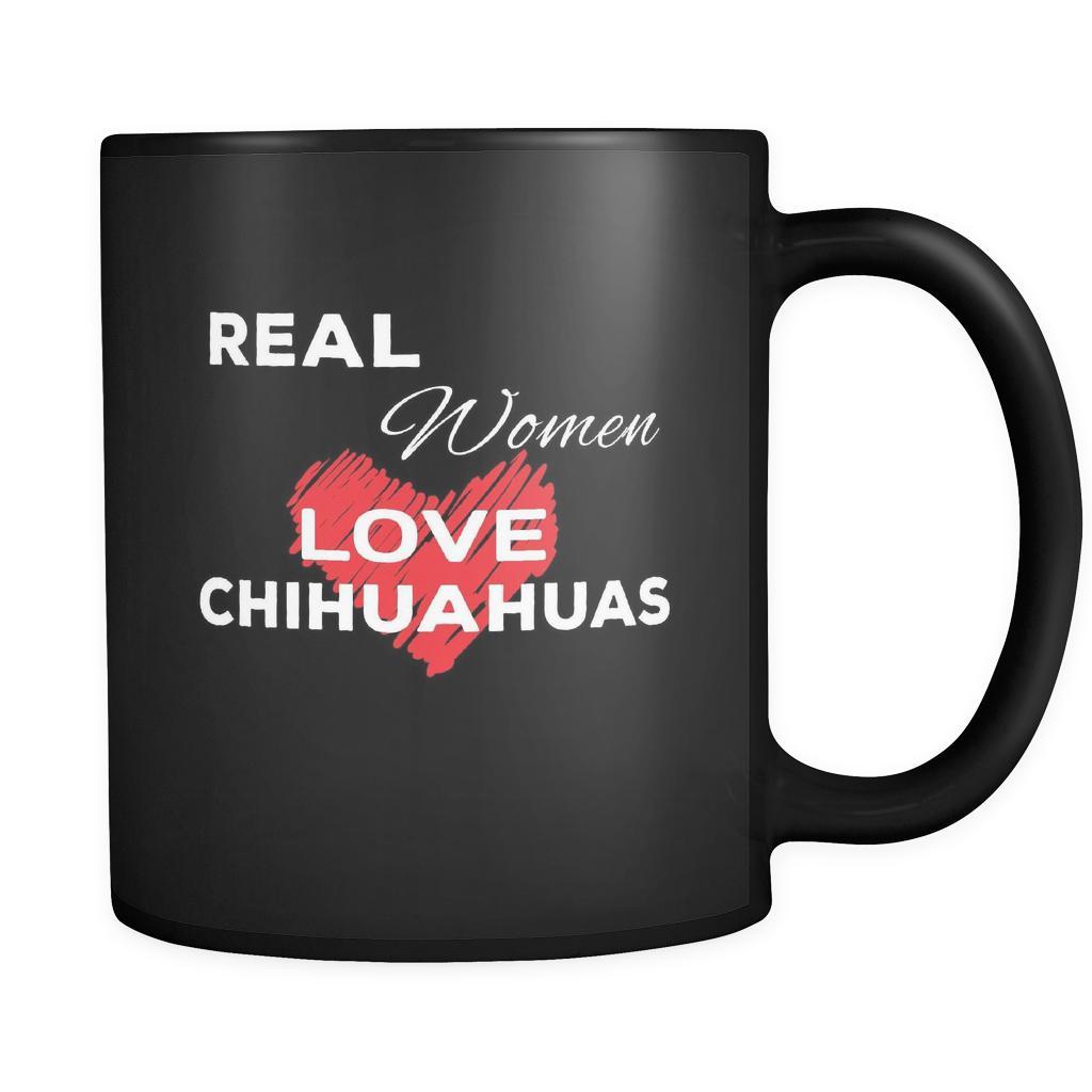 Chihuahua Real Women Love Chihuahuas 11oz Black Mug-Drinkware-Teelime | shirts-hoodies-mugs