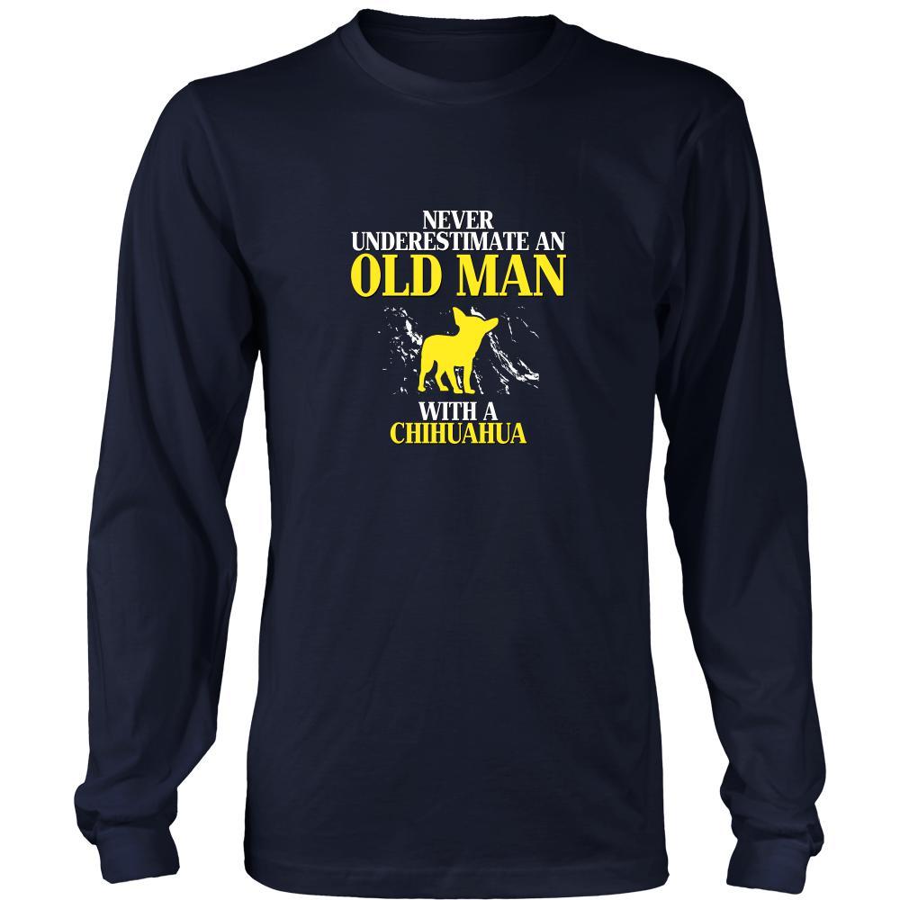 Chihuahua Shirt - Never underestimate an old man with a Chihuahua Grandfather Dog Gift-T-shirt-Teelime | shirts-hoodies-mugs
