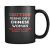 Chinese Caution Pissing Off A Chinese Woman May Cause Severe Bodily Harm 11oz Black Mug-Drinkware-Teelime | shirts-hoodies-mugs