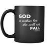 Christianity God Is Within Her She Will Not Fall 11oz Black Mug-Drinkware-Teelime | shirts-hoodies-mugs