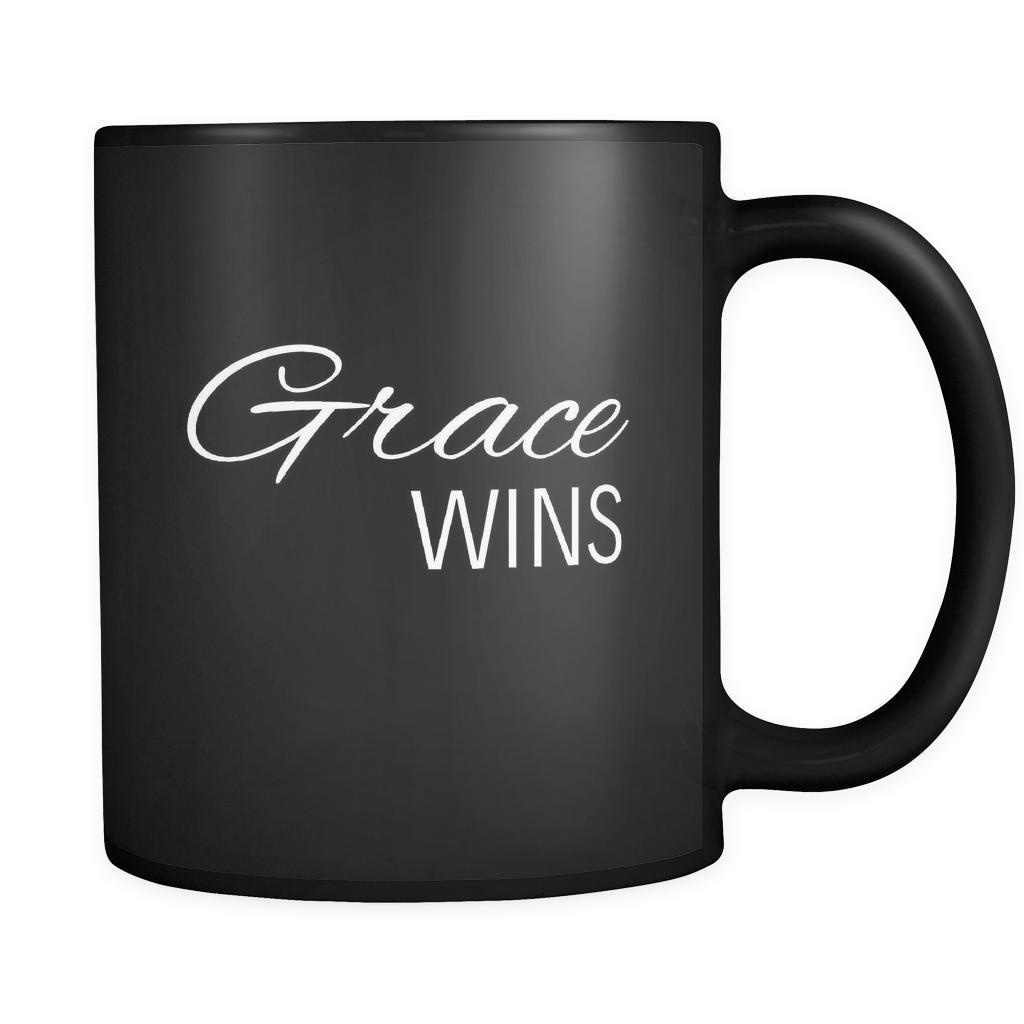 Christianity Grace Wins 11oz Black Mug-Drinkware-Teelime | shirts-hoodies-mugs