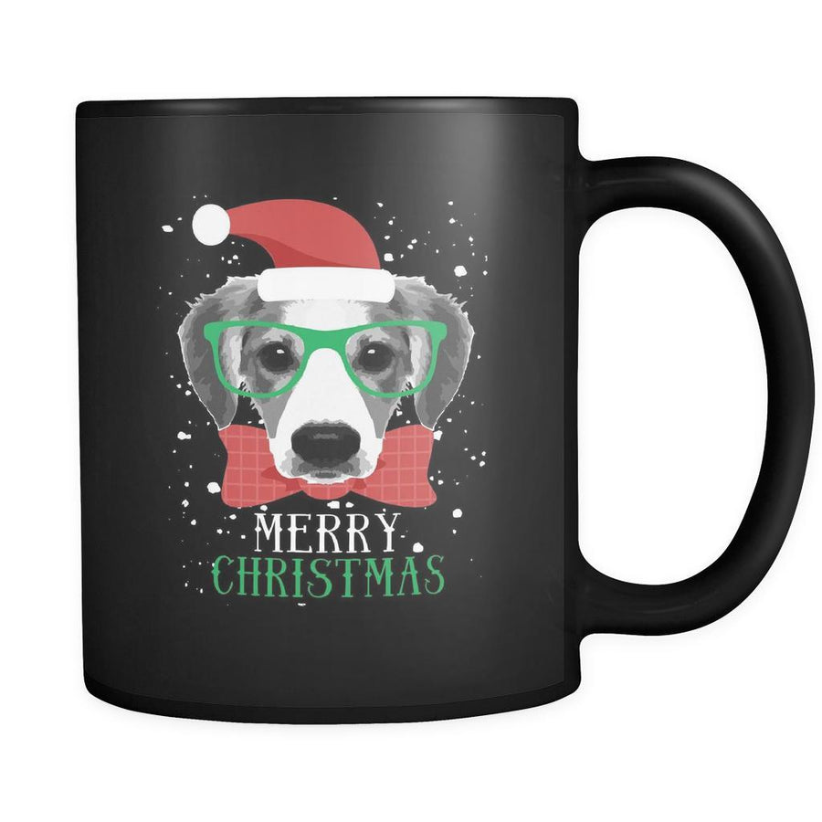 Christmas Merry Christmas Dog 11oz Black Mug-Drinkware-Teelime | shirts-hoodies-mugs