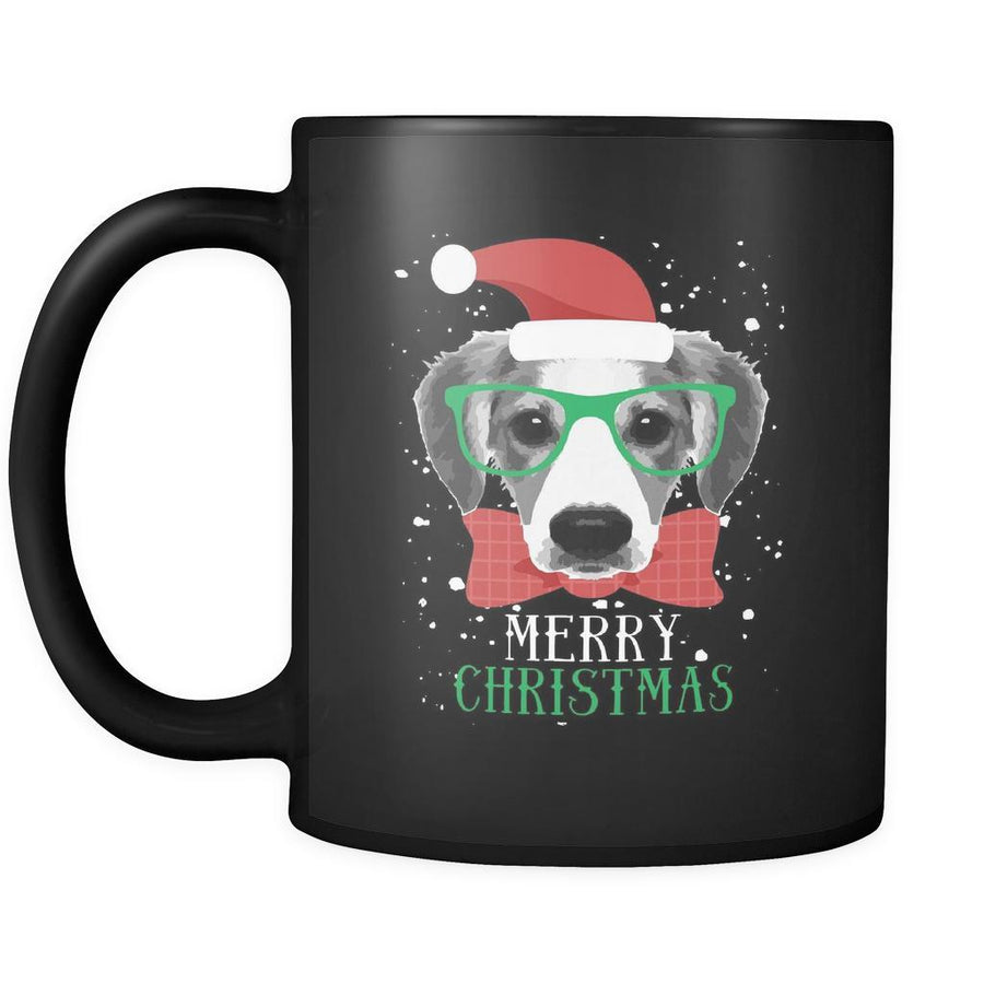 Christmas Merry Christmas Dog 11oz Black Mug-Drinkware-Teelime | shirts-hoodies-mugs