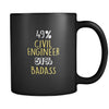 Civil Engineer 49% Civil Engineer 51% Badass 11oz Black Mug-Drinkware-Teelime | shirts-hoodies-mugs