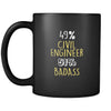 Civil Engineer 49% Civil Engineer 51% Badass 11oz Black Mug-Drinkware-Teelime | shirts-hoodies-mugs