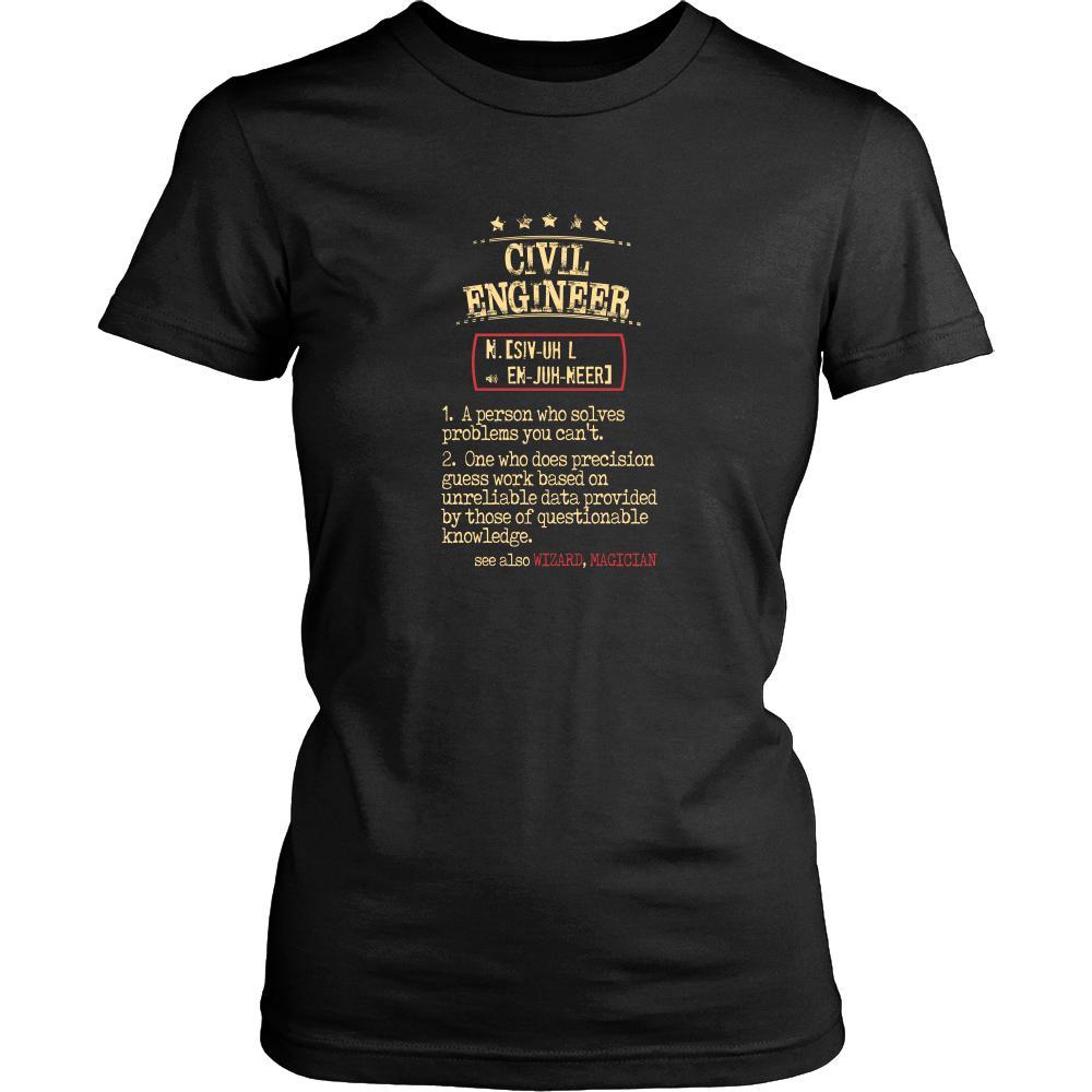 Civil Engineer Shirt - Civil Engineer a person who solves problems you can't. see also WIZARD, MAGICIAN Profession Gift-T-shirt-Teelime | shirts-hoodies-mugs