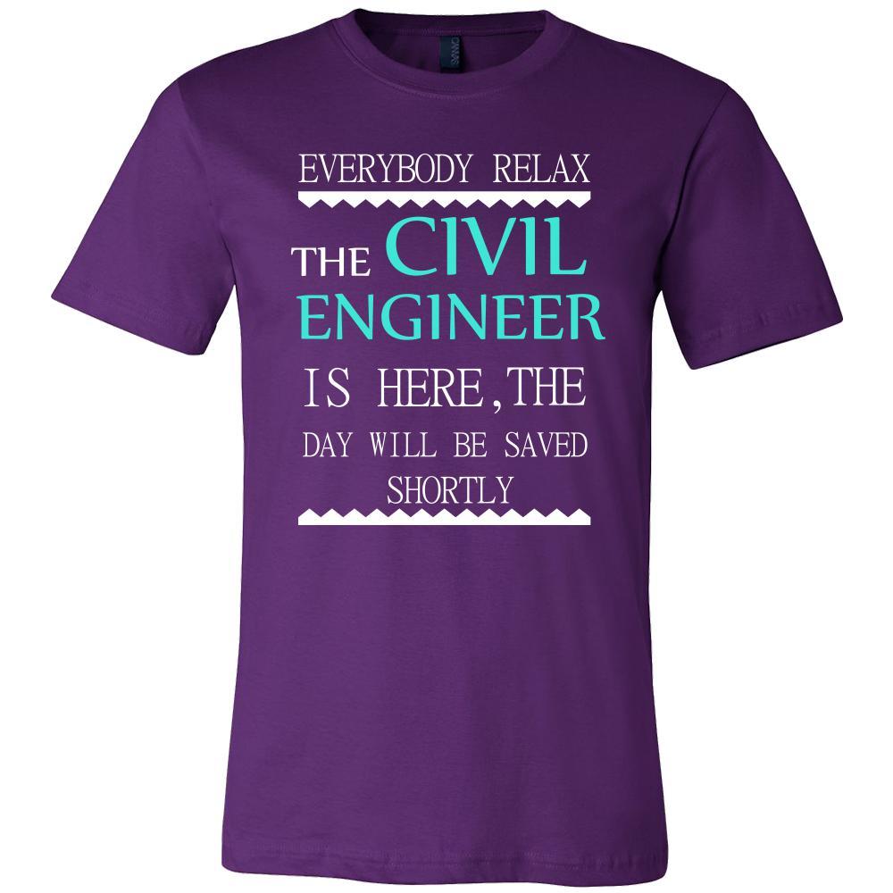 Civil Engineer Shirt - Everyone relax the Civil Engineer is here, the day will be save shortly - Profession Gift-T-shirt-Teelime | shirts-hoodies-mugs