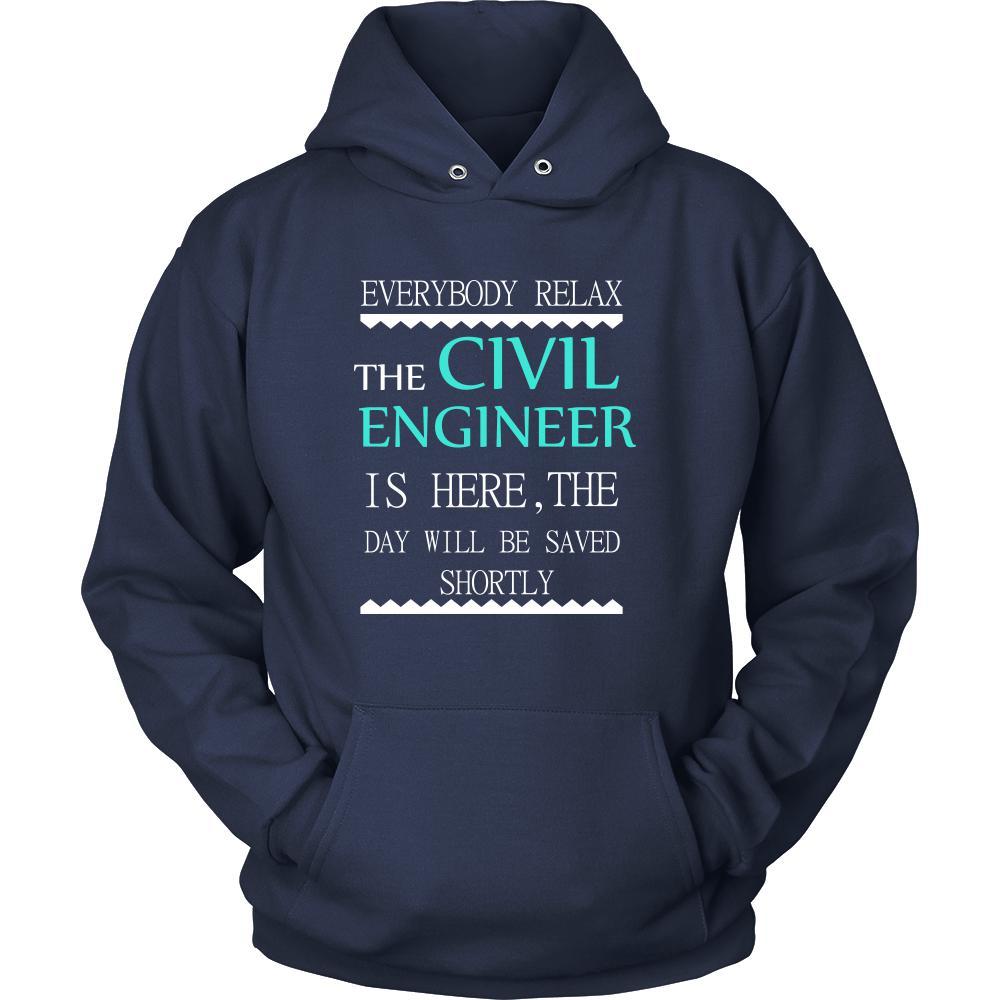 Civil Engineer Shirt - Everyone relax the Civil Engineer is here, the day will be save shortly - Profession Gift-T-shirt-Teelime | shirts-hoodies-mugs
