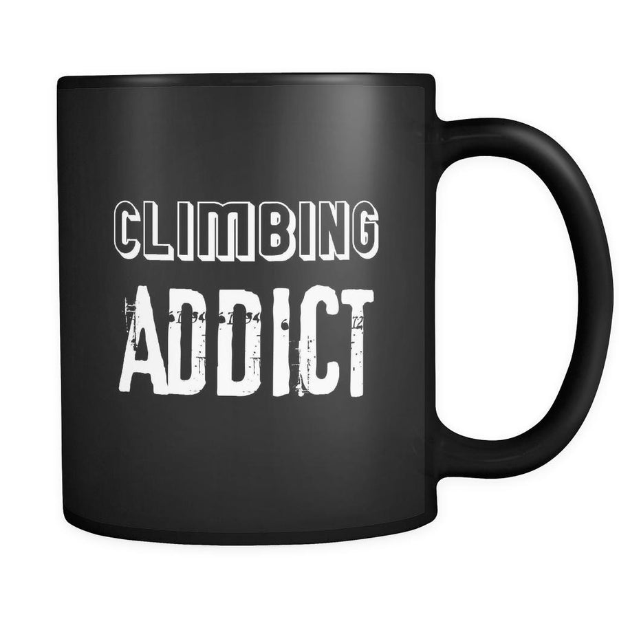 Climbing Climbing Addict 11oz Black Mug-Drinkware-Teelime | shirts-hoodies-mugs