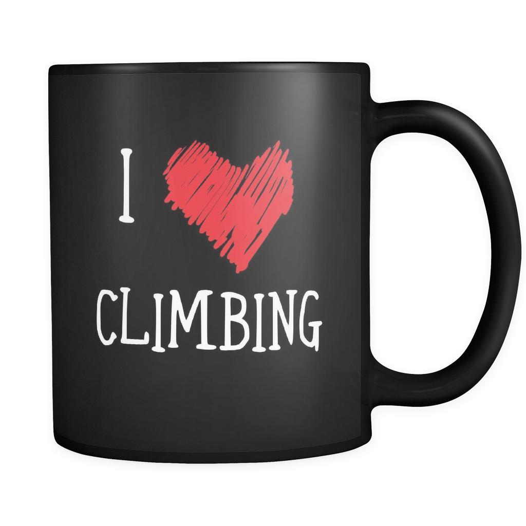Climbing I Love Climbing 11oz Black Mug-Drinkware-Teelime | shirts-hoodies-mugs