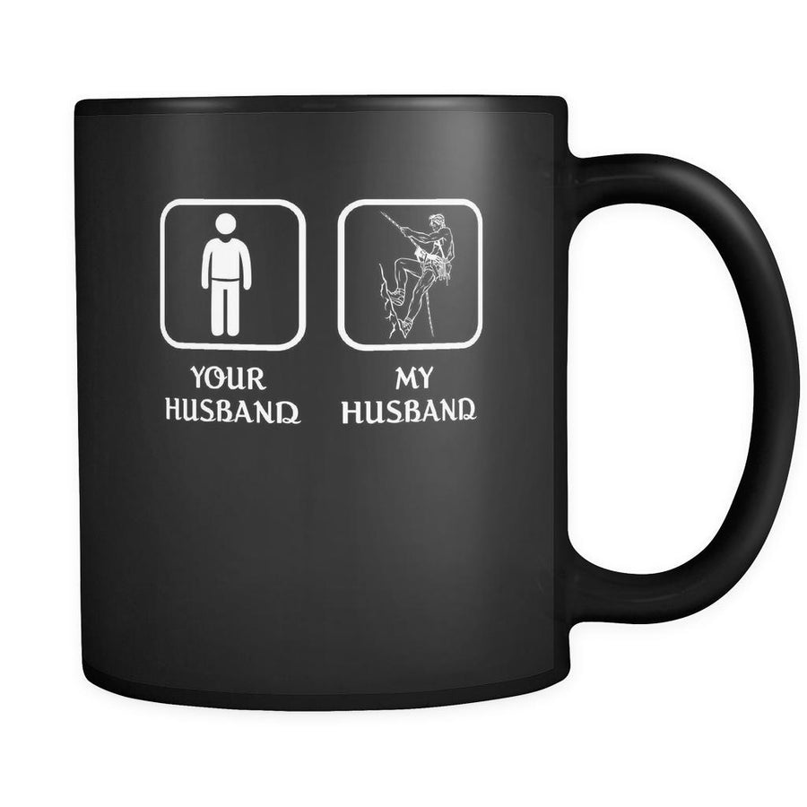 Climbing - Your husband My husband - 11oz Black Mug-Drinkware-Teelime | shirts-hoodies-mugs