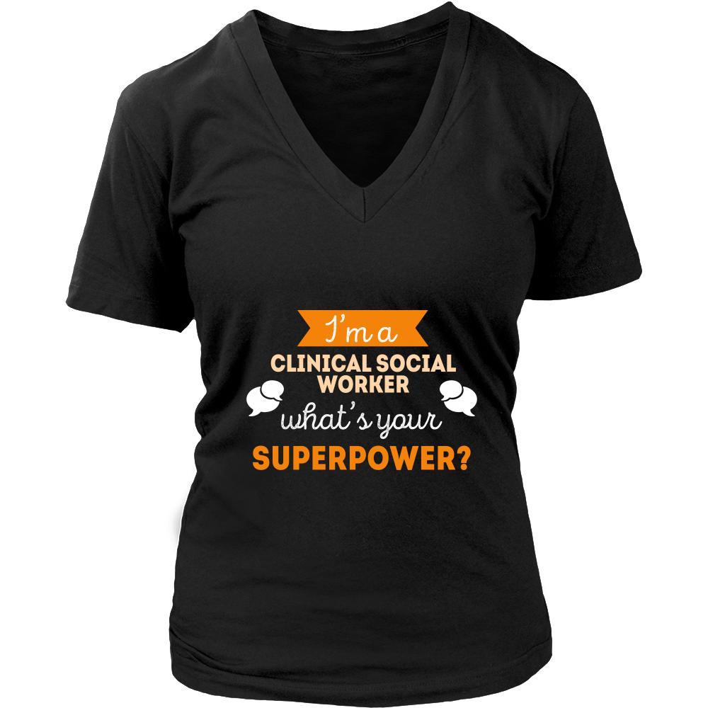 Clinical Social worker Shirt - I'm a Clinical Social worker, what's your superpower? - Profession Gift-T-shirt-Teelime | shirts-hoodies-mugs