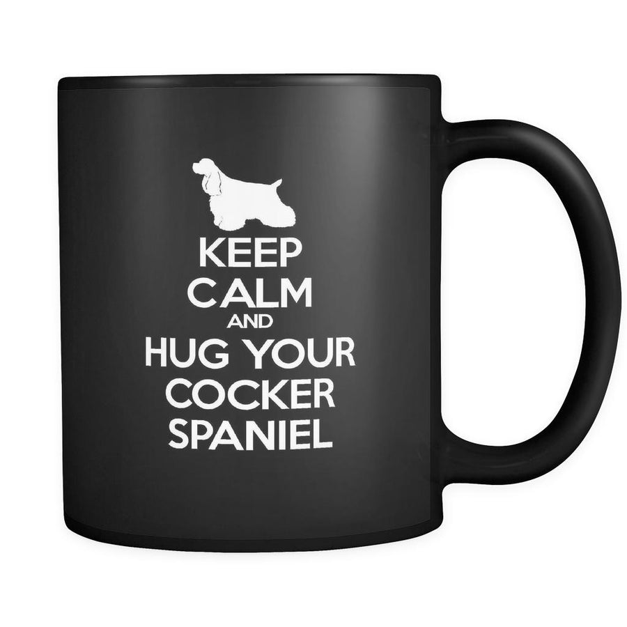 Cocker spaniel Keep Calm and Hug Your Cocker spaniel 11oz Black Mug-Drinkware-Teelime | shirts-hoodies-mugs