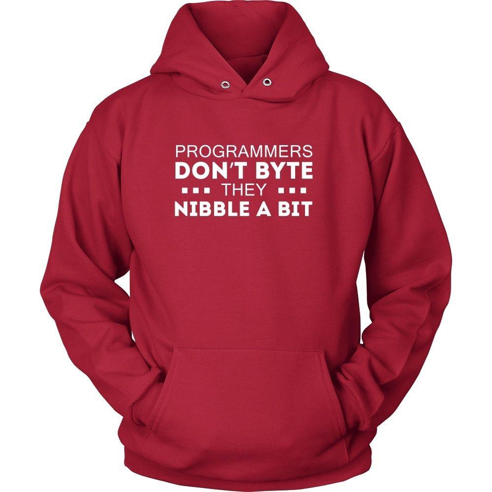 Coding T Shirt - Programmers don't bite they nibble a bit-T-shirt-Teelime | shirts-hoodies-mugs