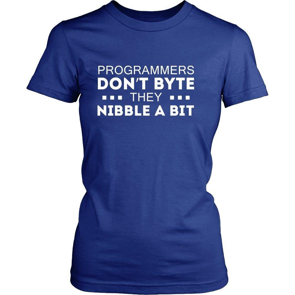 Coding T Shirt - Programmers don't bite they nibble a bit - Teelime ...