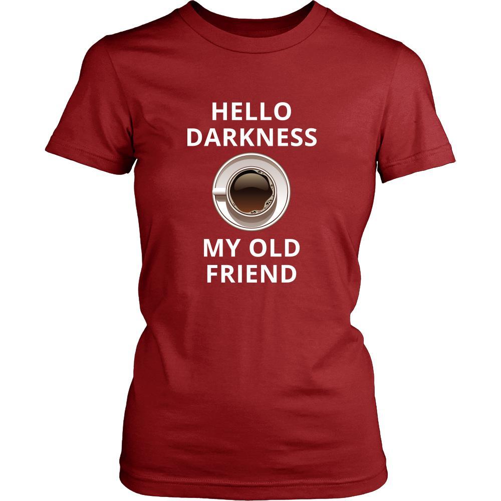 Coffee - Hello darkness my old friend - Coffee Funny Shirt-T-shirt-Teelime | shirts-hoodies-mugs