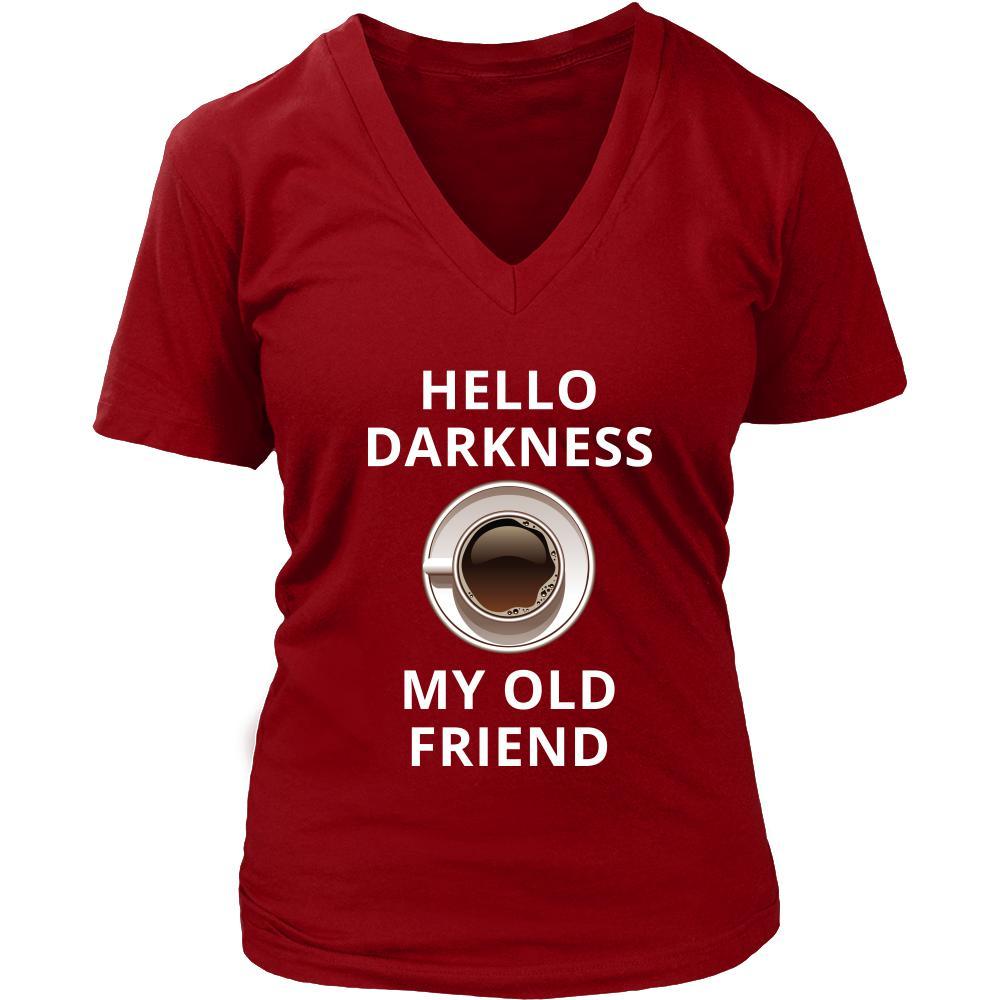 Coffee - Hello darkness my old friend - Coffee Funny Shirt-T-shirt-Teelime | shirts-hoodies-mugs