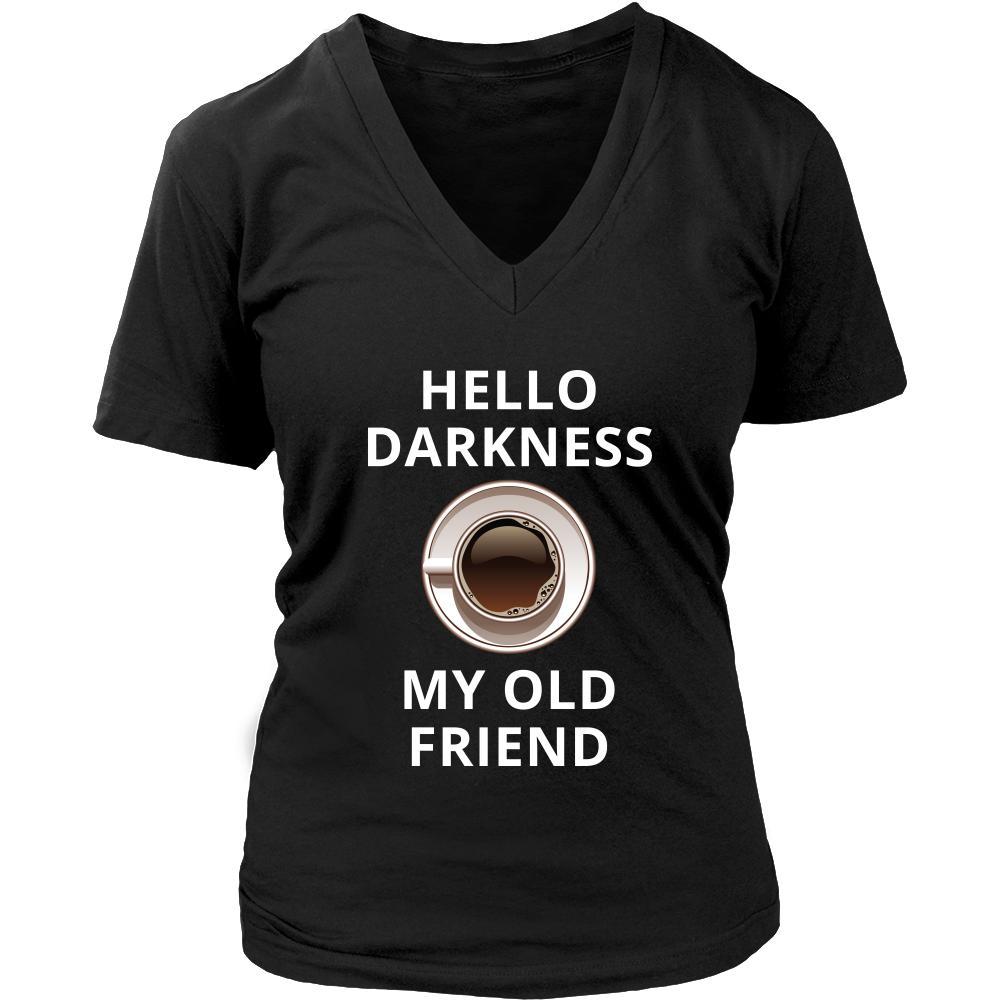 Coffee - Hello darkness my old friend - Coffee Funny Shirt-T-shirt-Teelime | shirts-hoodies-mugs