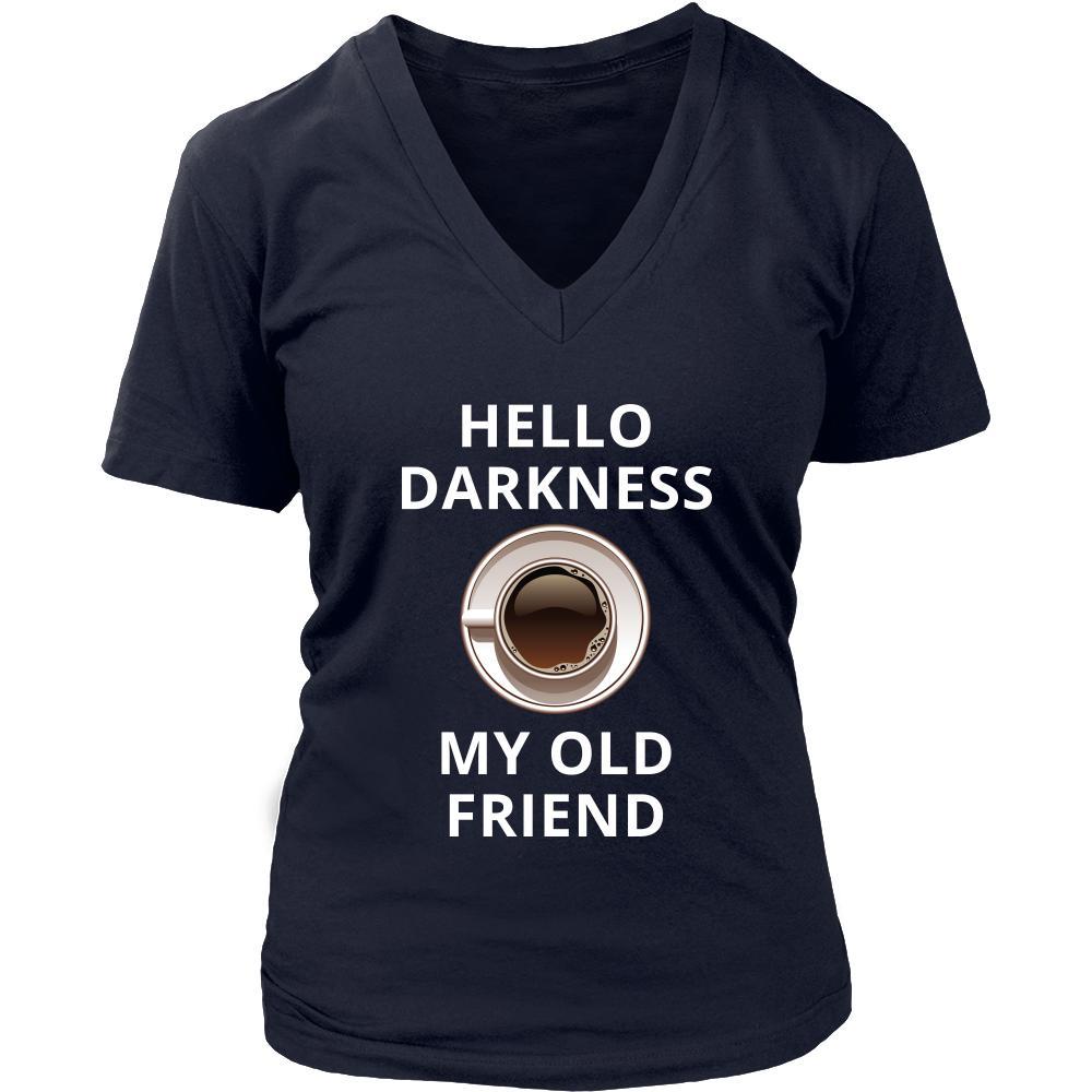 Coffee - Hello darkness my old friend - Coffee Funny Shirt-T-shirt-Teelime | shirts-hoodies-mugs