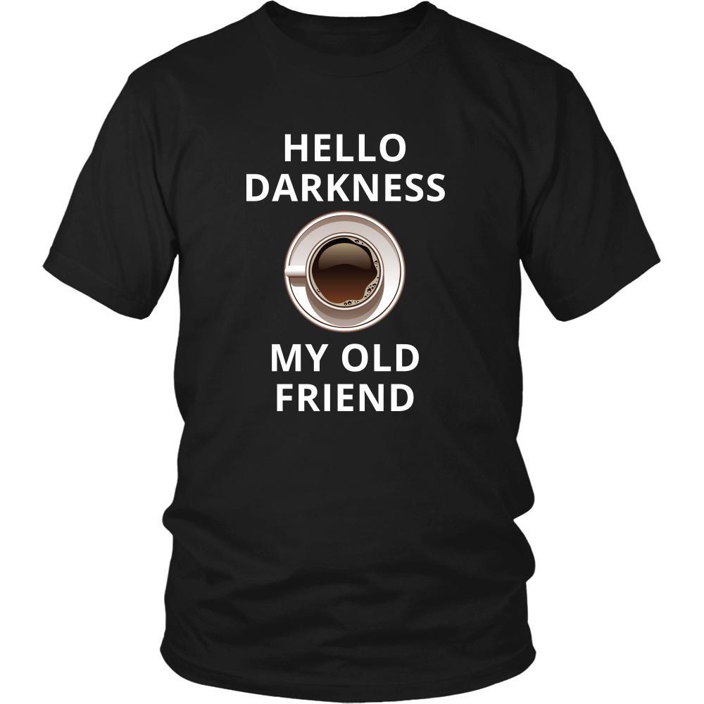 Coffee - Hello darkness my old friend - Coffee Funny Shirt-T-shirt-Teelime | shirts-hoodies-mugs