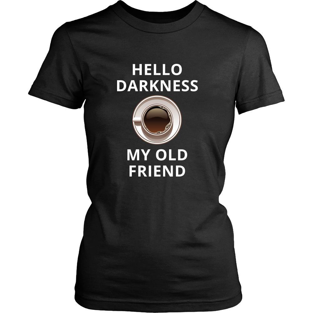 Coffee - Hello darkness my old friend - Coffee Funny Shirt-T-shirt-Teelime | shirts-hoodies-mugs