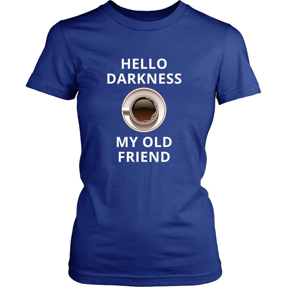 Coffee - Hello darkness my old friend - Coffee Funny Shirt-T-shirt-Teelime | shirts-hoodies-mugs