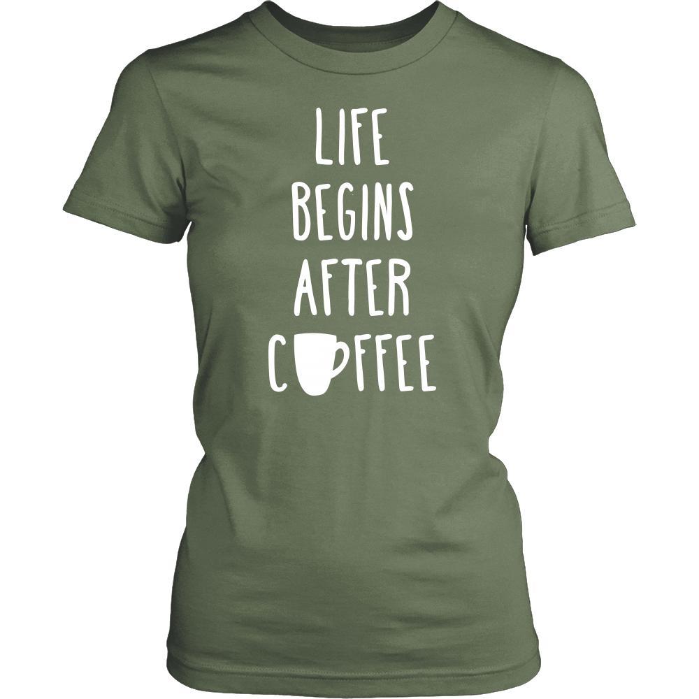 Coffee Shirt - Life begins after coffee - Drink Love-T-shirt-Teelime | shirts-hoodies-mugs