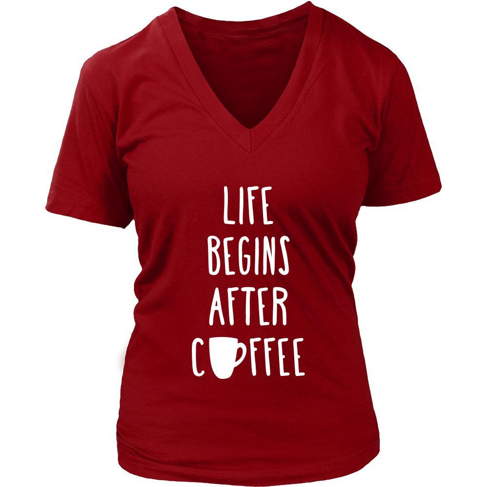 Coffee Shirt - Life begins after coffee - Drink Love-T-shirt-Teelime | shirts-hoodies-mugs