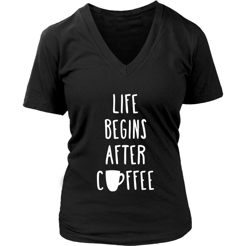 Coffee Shirt - Life begins after coffee - Drink Love-T-shirt-Teelime | shirts-hoodies-mugs