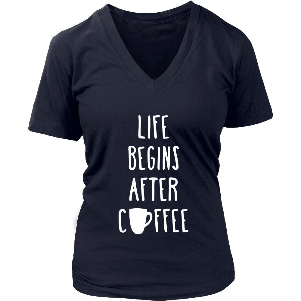 Coffee Shirt - Life begins after coffee - Drink Love-T-shirt-Teelime | shirts-hoodies-mugs