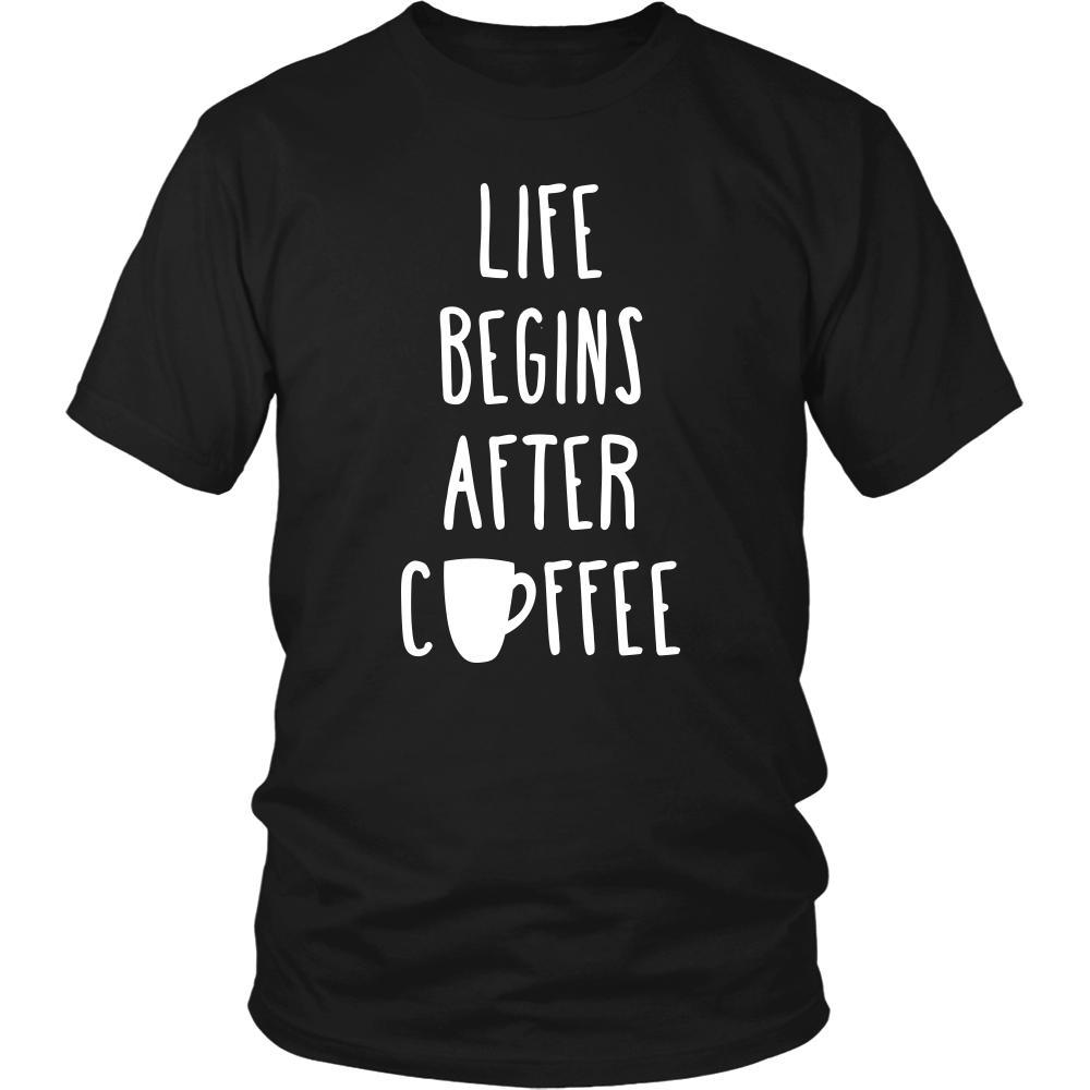Coffee Shirt - Life begins after coffee - Drink Love-T-shirt-Teelime | shirts-hoodies-mugs