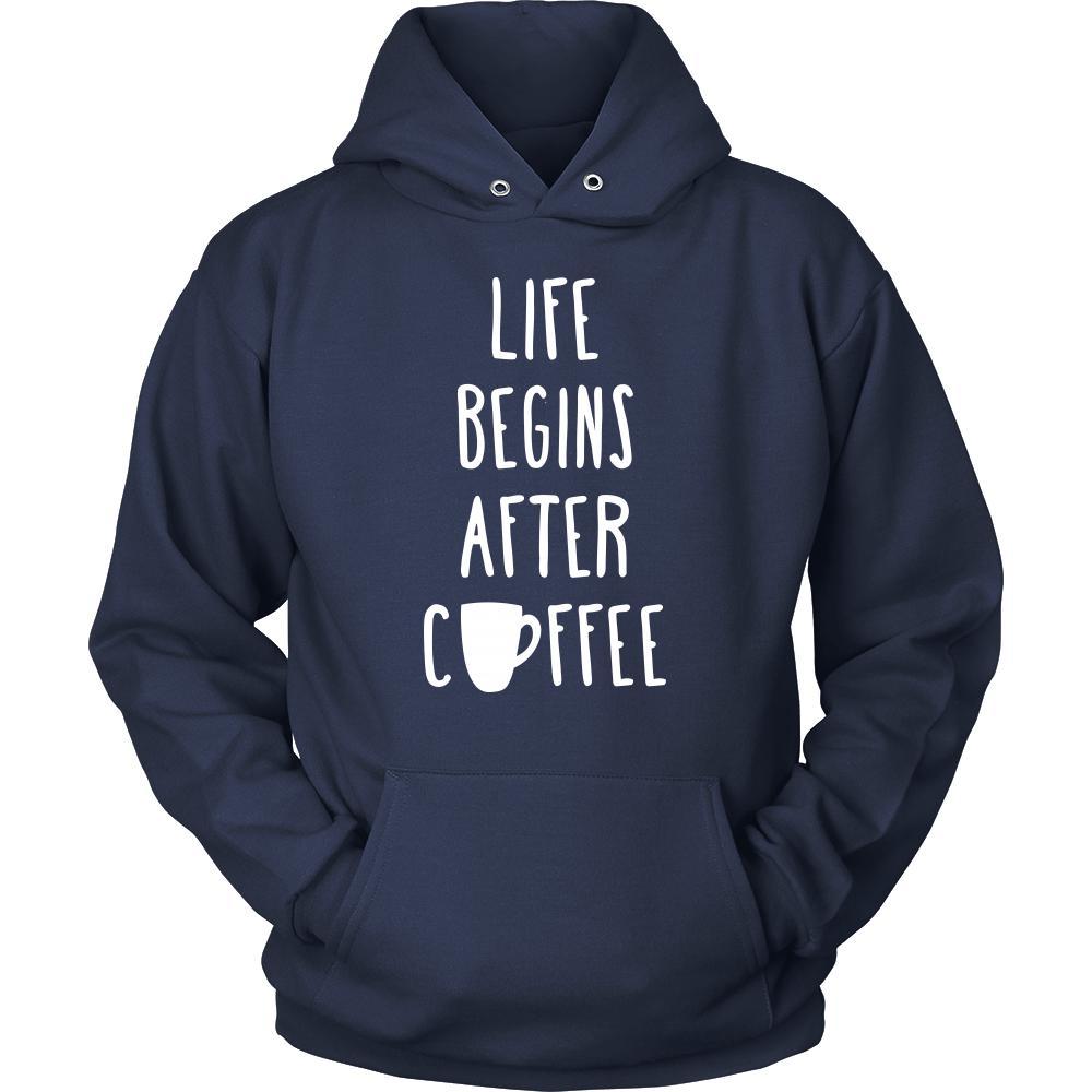 Coffee Shirt - Life begins after coffee - Drink Love-T-shirt-Teelime | shirts-hoodies-mugs