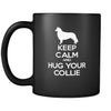 Collie Keep Calm and Hug Your Collie 11oz Black Mug-Drinkware-Teelime | shirts-hoodies-mugs