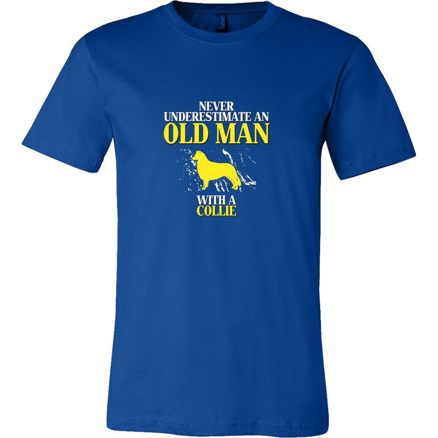 Collie Shirt - Never underestimate an old man with a Collie Grandfather Dog Gift-T-shirt-Teelime | shirts-hoodies-mugs