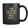 Computer Engineer 49% Computer Engineer 51% Badass 11oz Black Mug-Drinkware-Teelime | shirts-hoodies-mugs