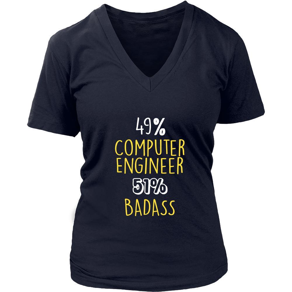 Computer Engineer Shirt - 49% Computer Engineer 51% Badass Profession-T-shirt-Teelime | shirts-hoodies-mugs