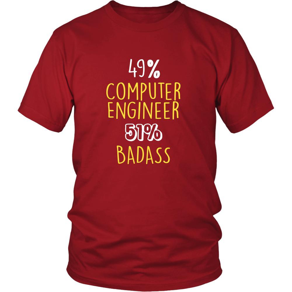 Computer Engineer Shirt - 49% Computer Engineer 51% Badass Profession-T-shirt-Teelime | shirts-hoodies-mugs