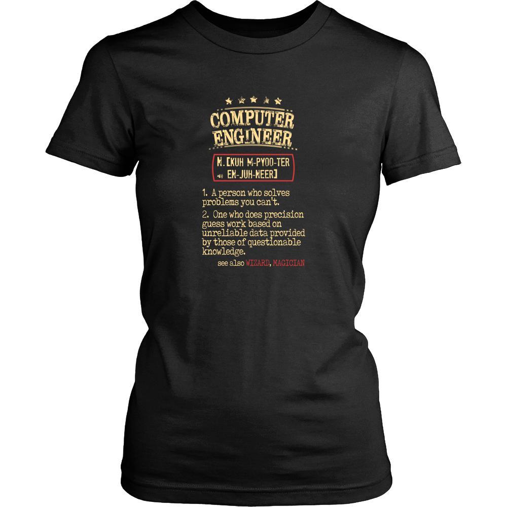 Computer Engineer Shirt - Computer Engineer a person who solves problems you can't. see also WIZARD, MAGICIAN Profession Gift-T-shirt-Teelime | shirts-hoodies-mugs