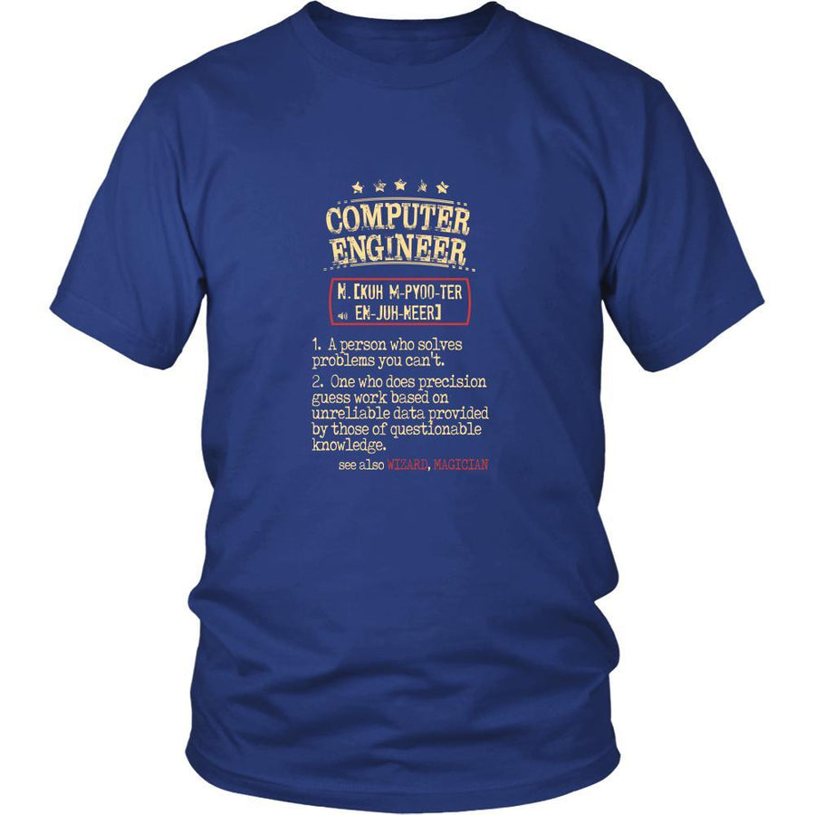Computer Engineer Shirt - Computer Engineer a person who solves problems you can't. see also WIZARD, MAGICIAN Profession Gift-T-shirt-Teelime | shirts-hoodies-mugs