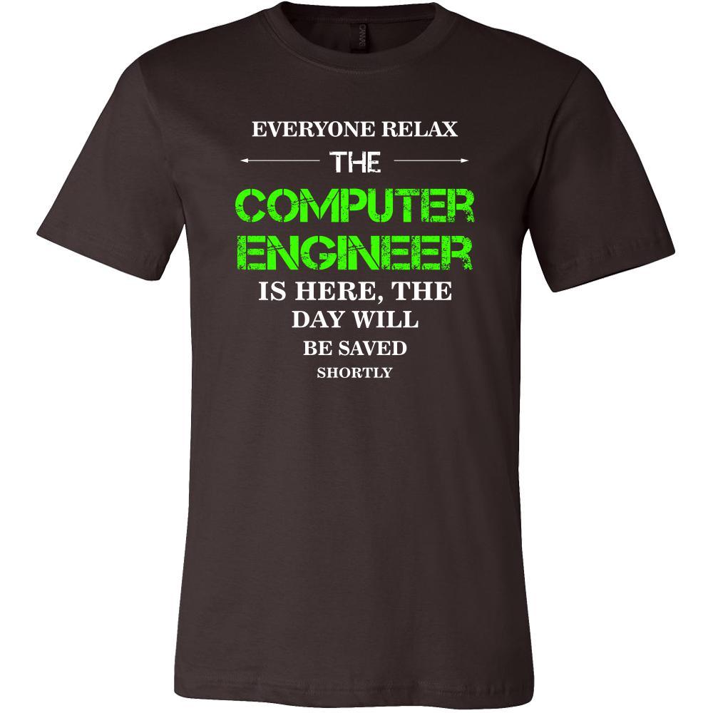 Computer Engineer Shirt - Everyone relax the Computer Engineer is here, the day will be save shortly - Profession Gift-T-shirt-Teelime | shirts-hoodies-mugs