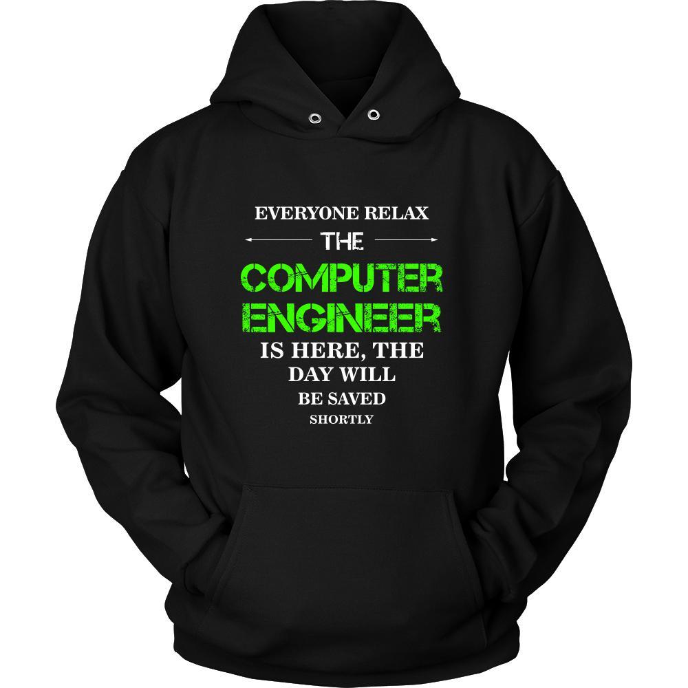 Computer Engineer Shirt - Everyone relax the Computer Engineer is here, the day will be save shortly - Profession Gift-T-shirt-Teelime | shirts-hoodies-mugs