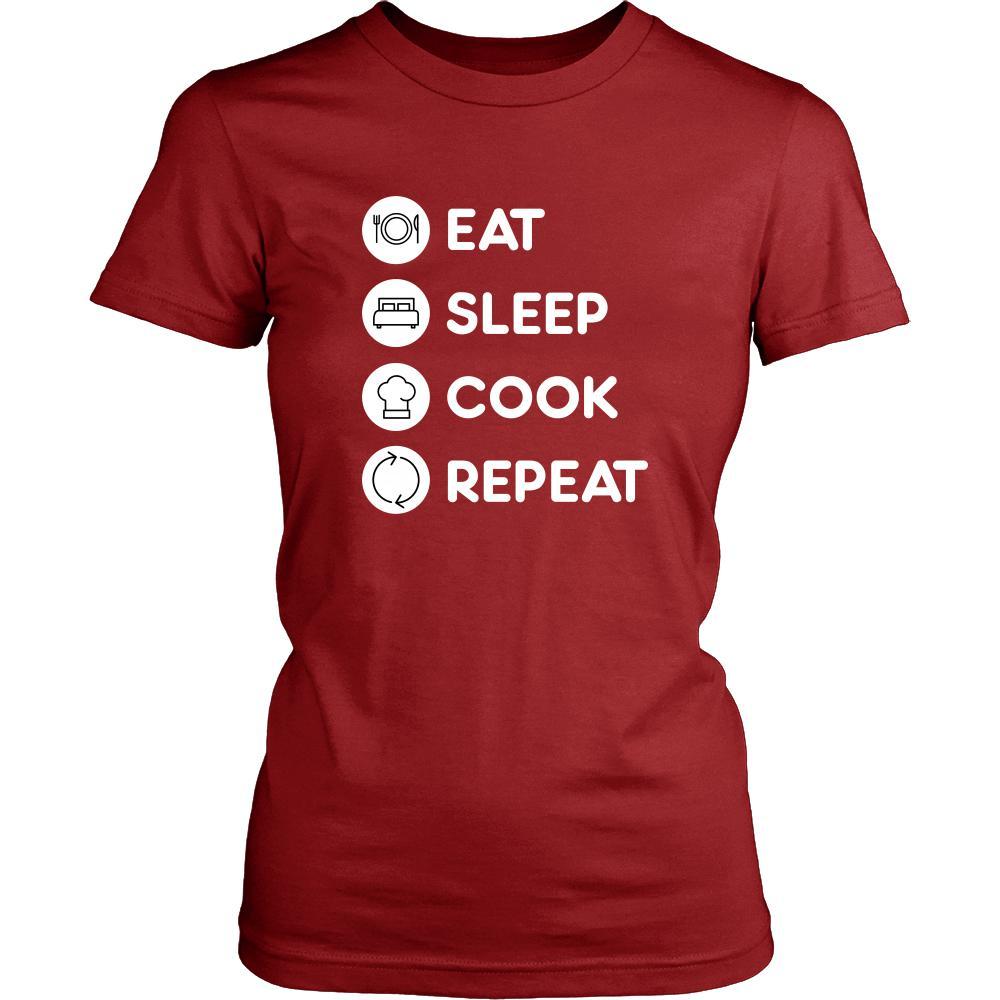 Cooking - Eat Sleep Cook Repeat - Chef Hobby Shirt-T-shirt-Teelime | shirts-hoodies-mugs