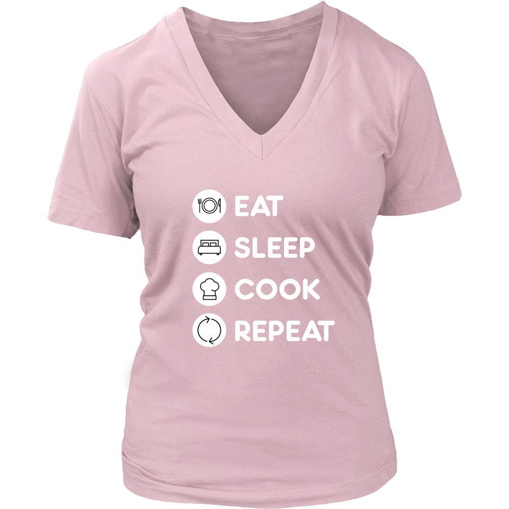 Cooking - Eat Sleep Cook Repeat - Chef Hobby Shirt-T-shirt-Teelime | shirts-hoodies-mugs