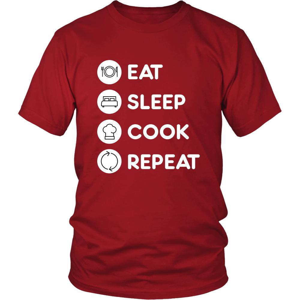 Cooking - Eat Sleep Cook Repeat - Chef Hobby Shirt-T-shirt-Teelime | shirts-hoodies-mugs