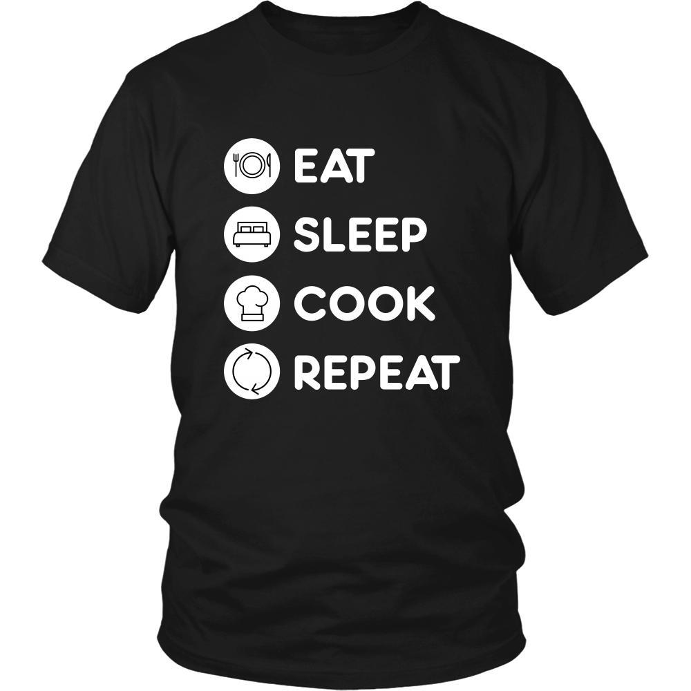 Cooking - Eat Sleep Cook Repeat - Chef Hobby Shirt-T-shirt-Teelime | shirts-hoodies-mugs