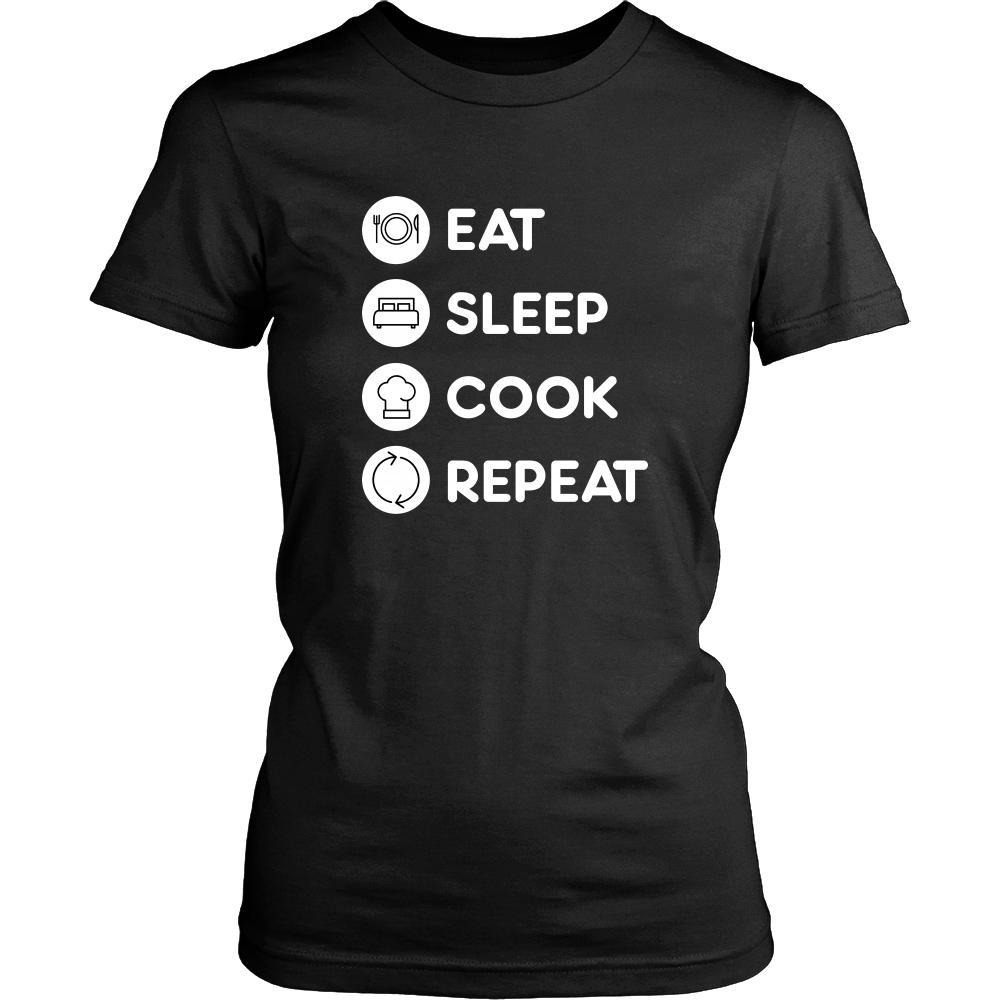 Cooking - Eat Sleep Cook Repeat - Chef Hobby Shirt-T-shirt-Teelime | shirts-hoodies-mugs