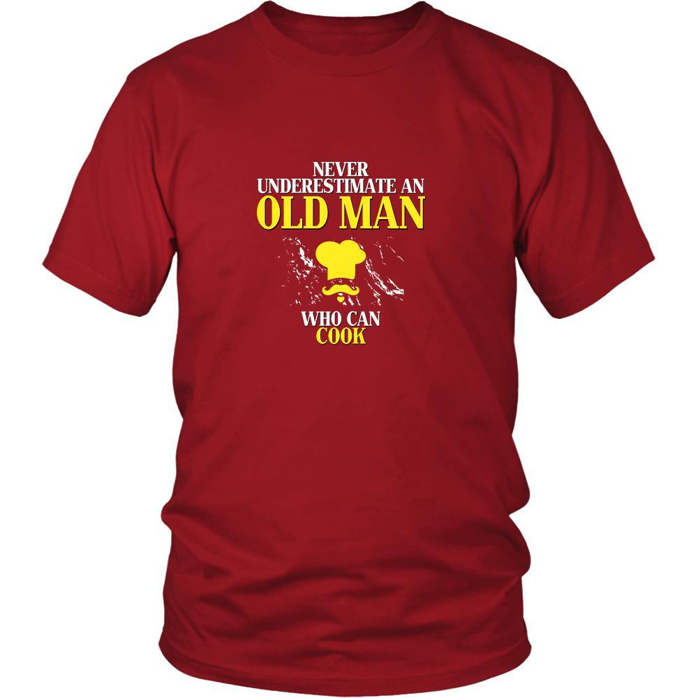 Cooking Shirt - Never underestimate an old man who can cook Grandfather Hobby Gift-T-shirt-Teelime | shirts-hoodies-mugs