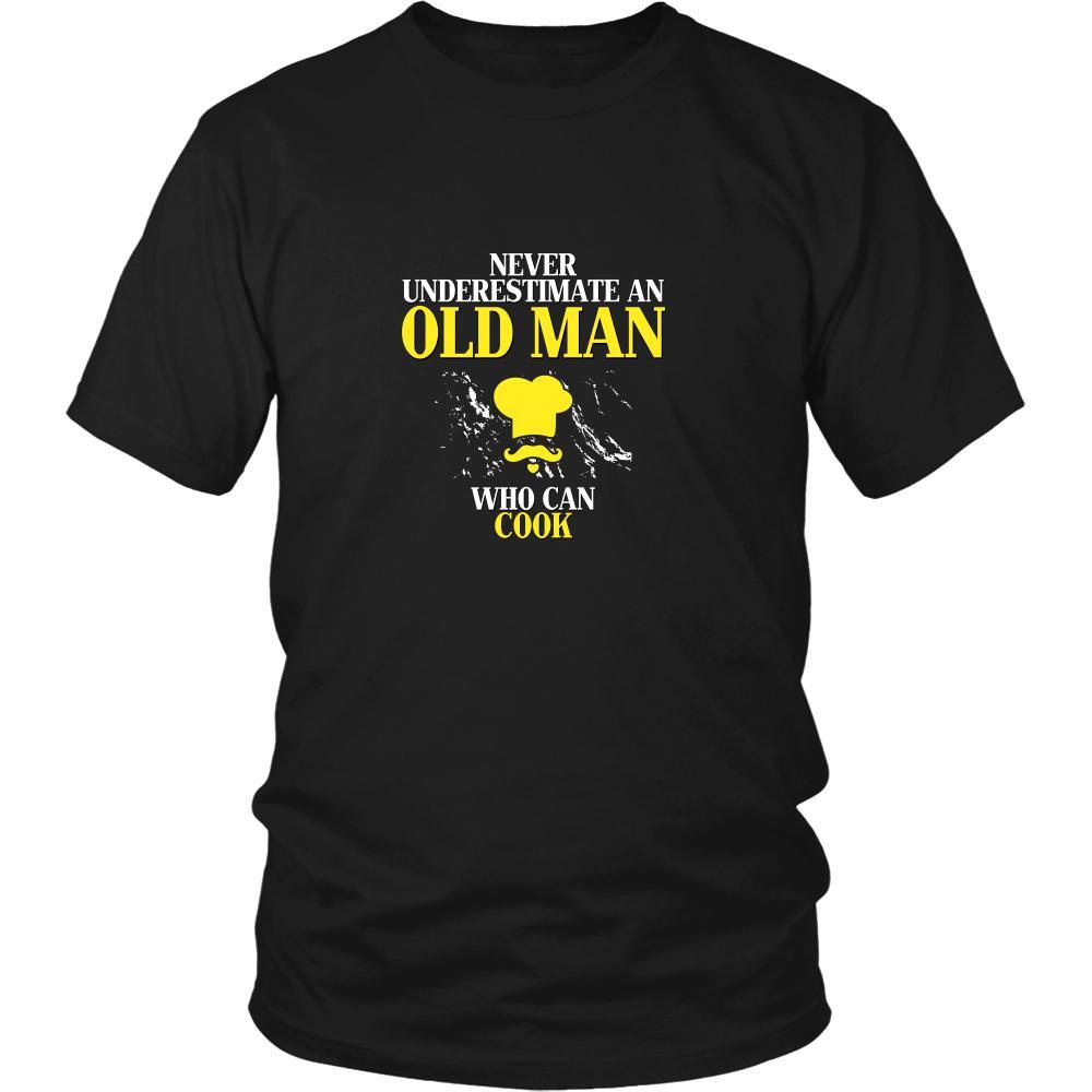 Cooking Shirt - Never underestimate an old man who can cook Grandfather Hobby Gift-T-shirt-Teelime | shirts-hoodies-mugs